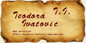 Teodora Ivatović vizit kartica
